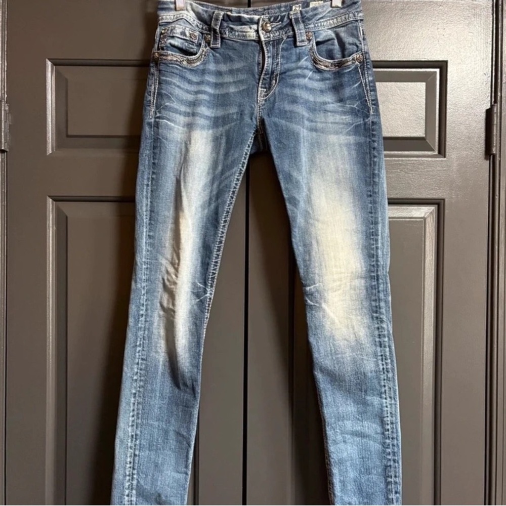 Miss Me Skinny Jeans in Light Blue Wash